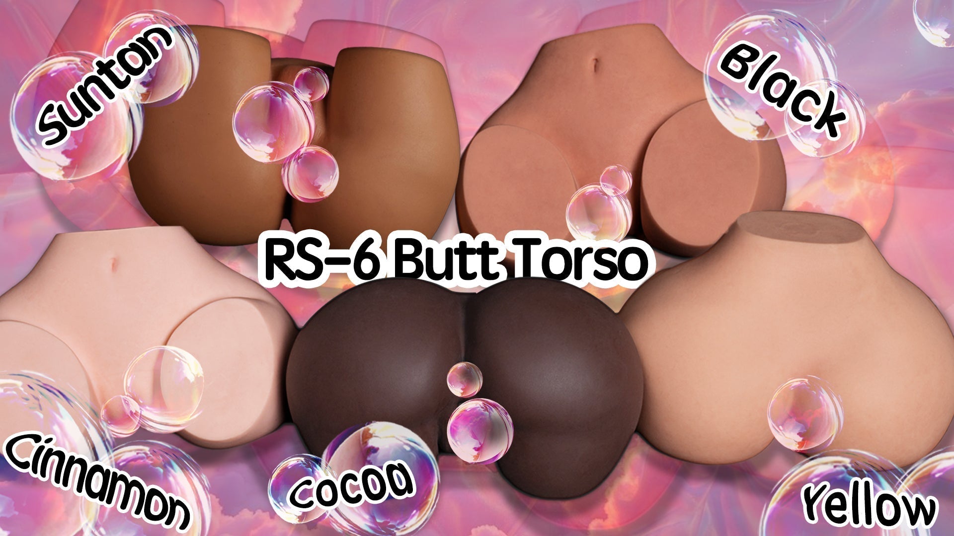 RS-6 Series: Climax Doll’s Realistic Silicone Butt Toy in Multiple Skin Tones