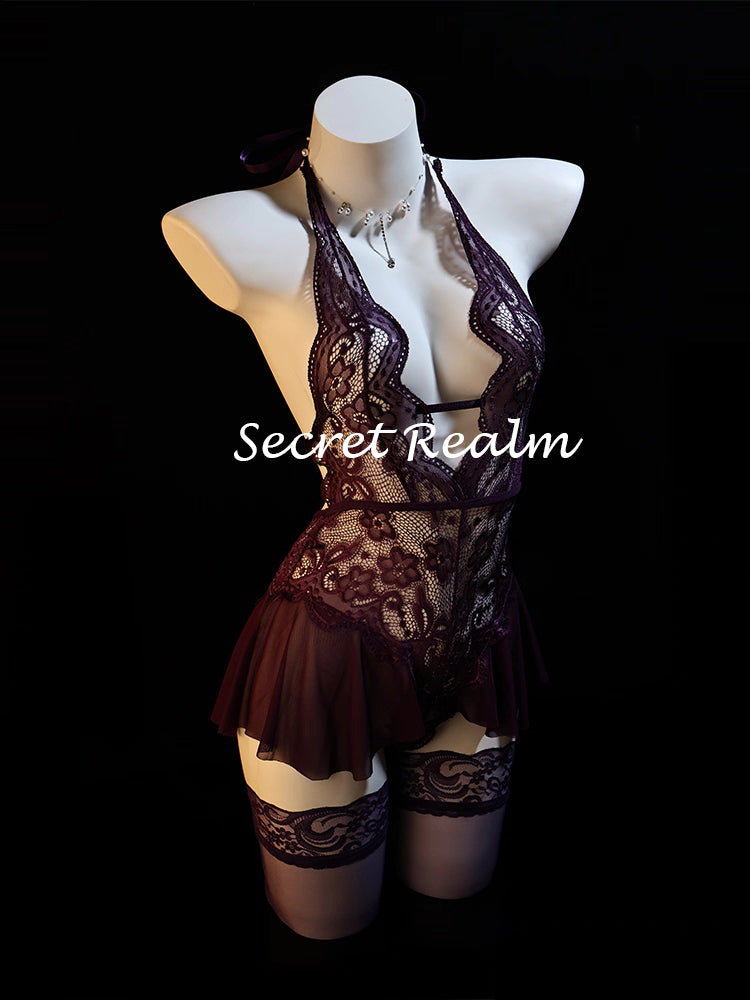 Body violet sexy en dentelle