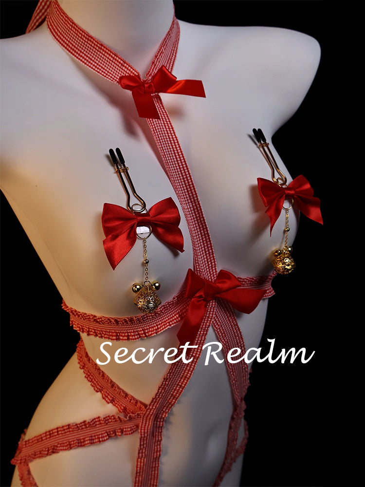 Ensemble de lingerie à nouer avec nœud papillon