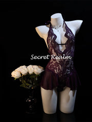 Body violet sexy en dentelle
