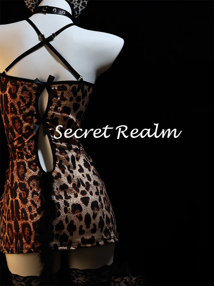 Ensemble de Lingerie Sensuel Imprimé Léopard