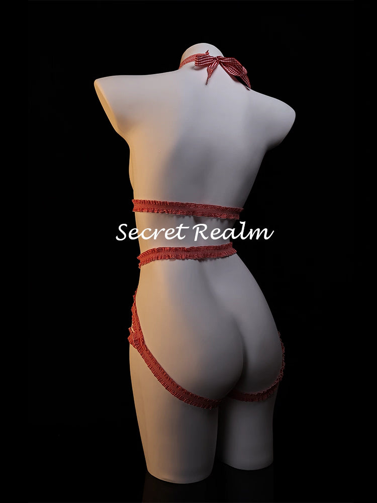 Ensemble de lingerie à nouer avec nœud papillon
