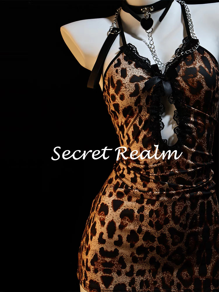 Ensemble de Lingerie Sensuel Imprimé Léopard