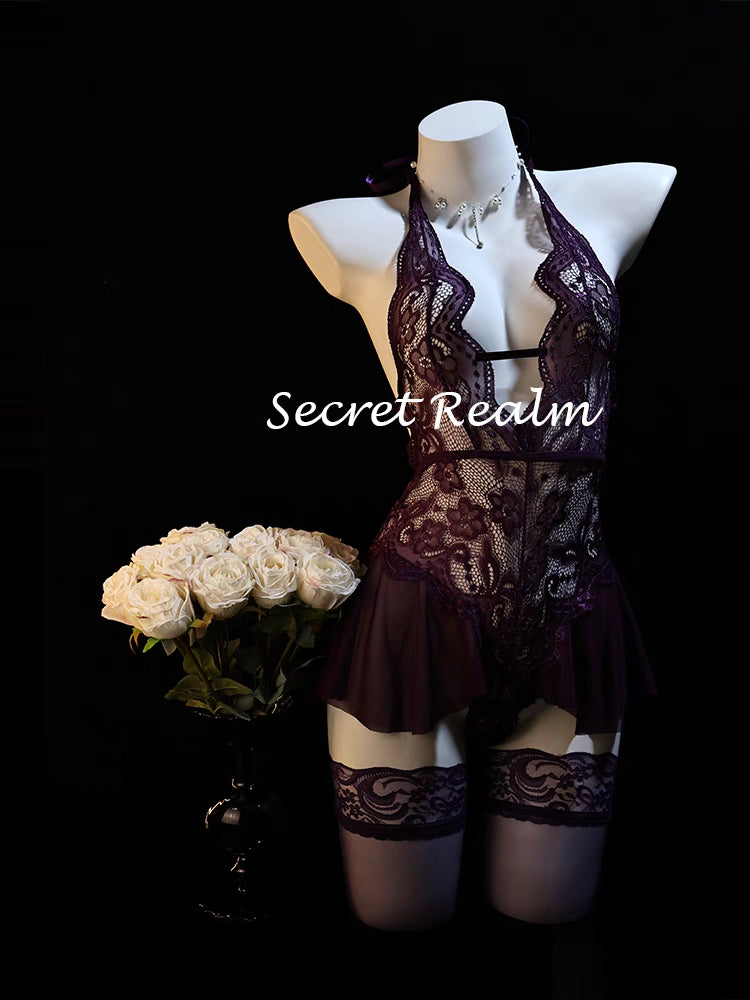 Body violet sexy en dentelle