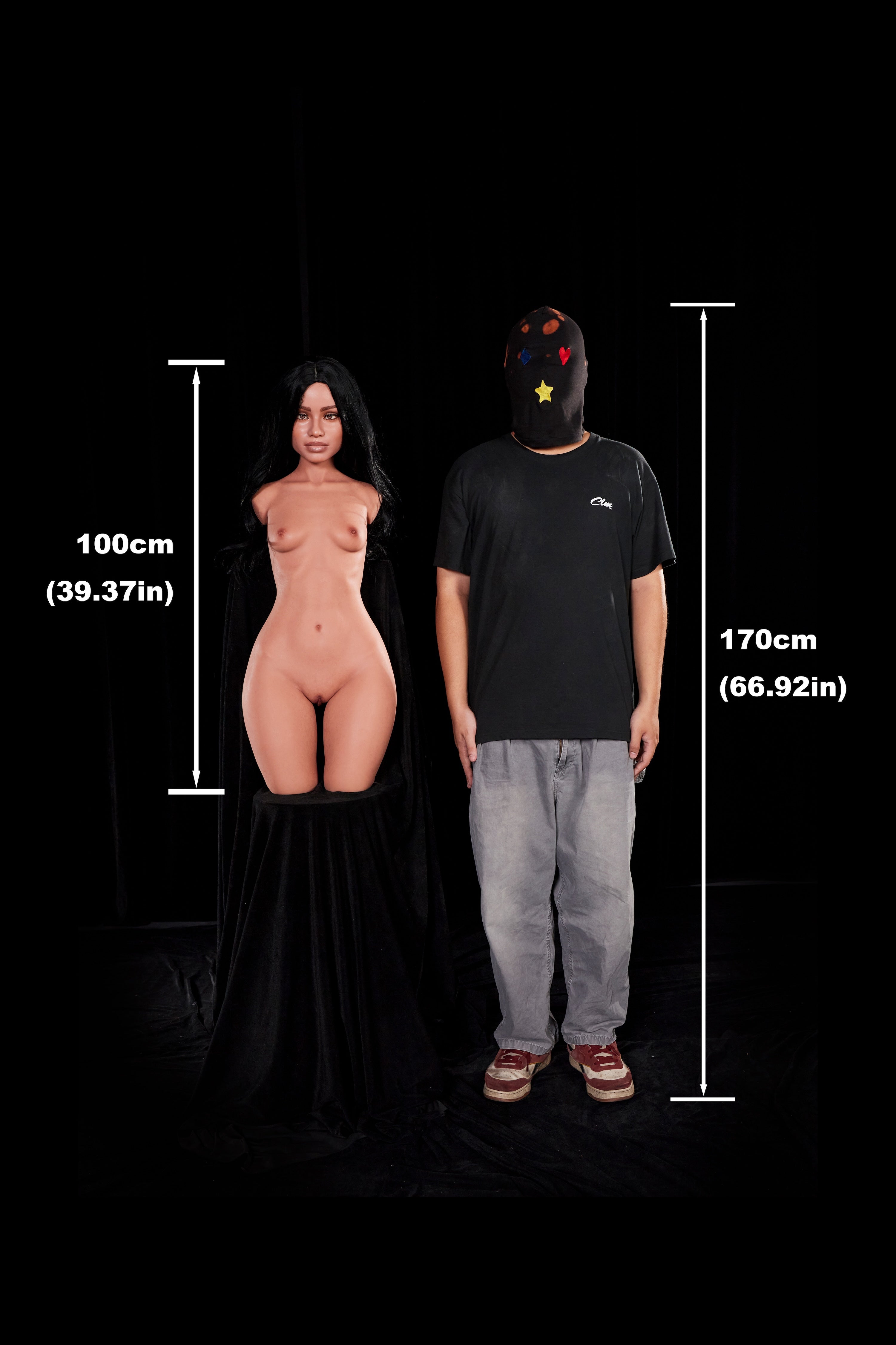ULW 881# Raven - Climax Doll 100cm/3'3" A-Cup Silicone Torso Doll