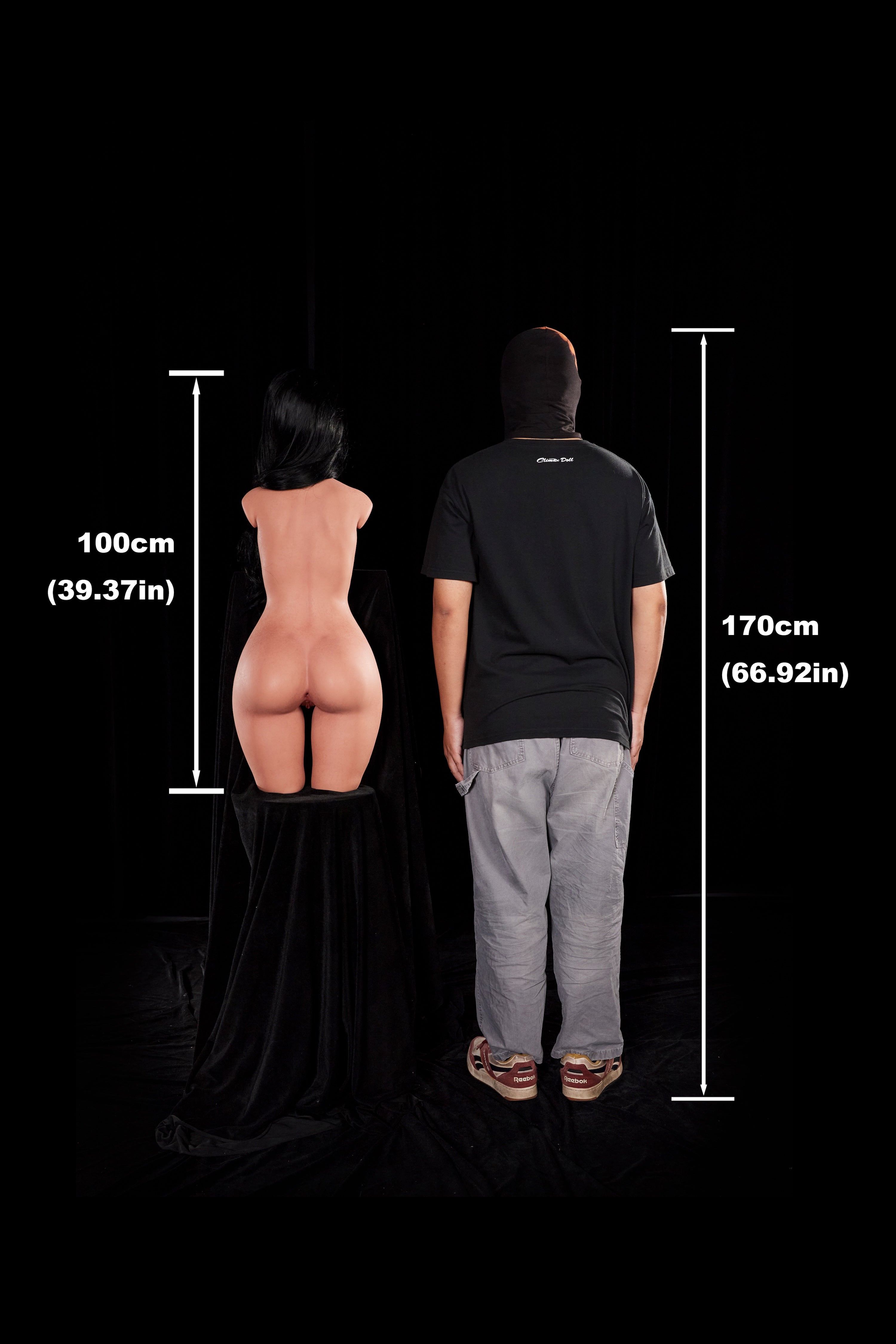 ULW 881# Raven - Climax Doll 100cm/3'3" A-Cup Silicone Torso Doll