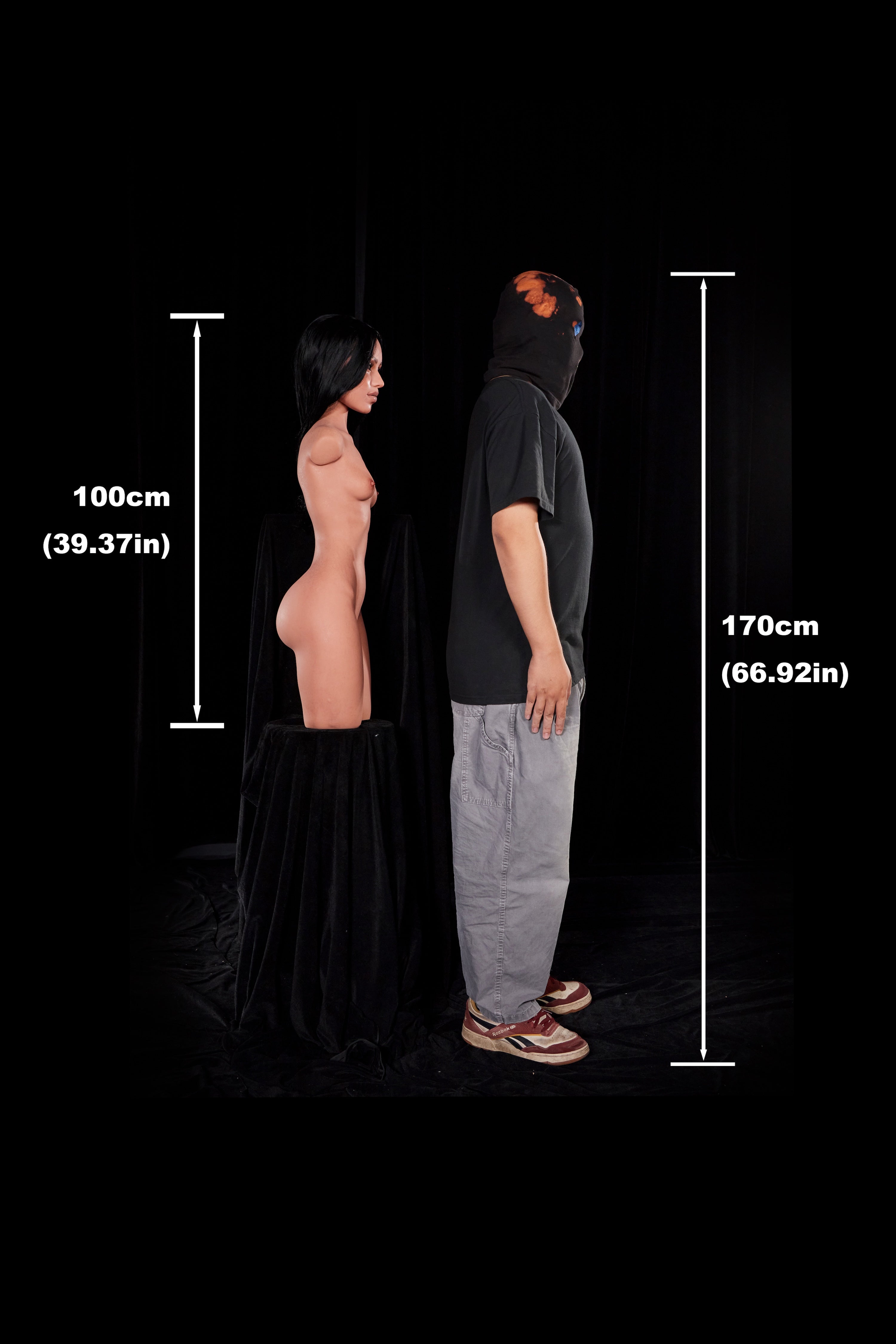 ULW 881# Raven - Climax Doll 100cm/3'3" A-Cup Silicone Torso Doll